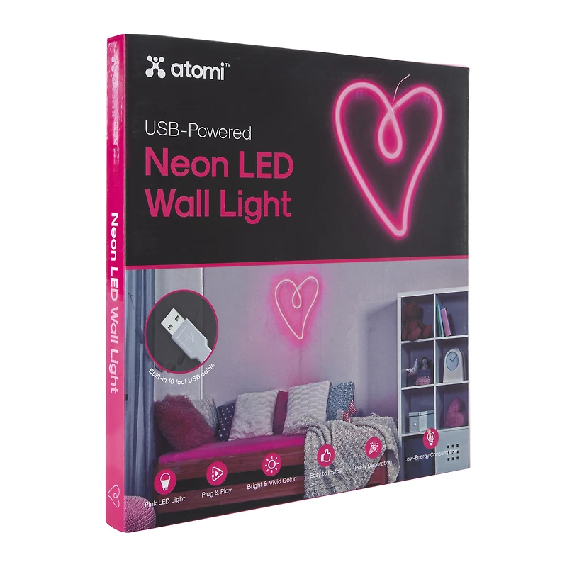 Neon LED Heart Wall Light