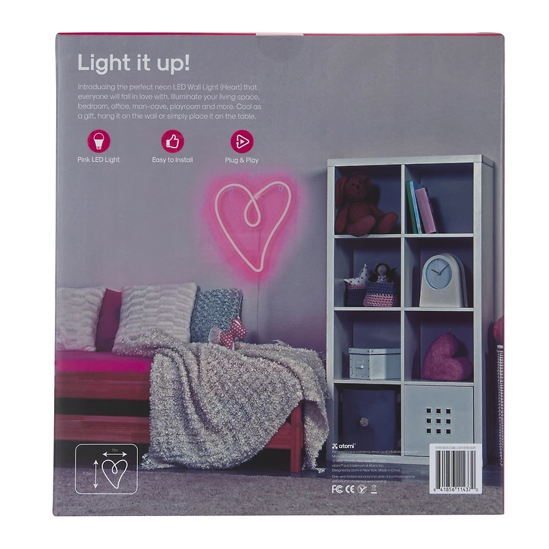 Neon LED Heart Wall Light