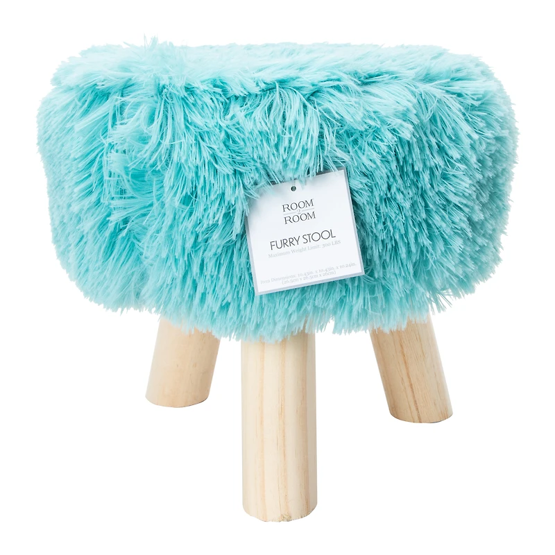 Furry Stool 10.43in x 10.24in Five Below