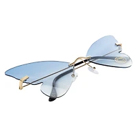 Ladies Rimless Metal Butterfly Sunglasses
