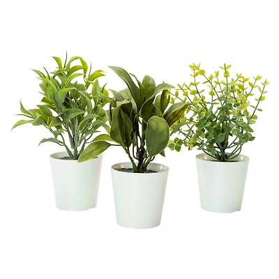 Mini Iridescent Potted Faux Plants 3-Pack