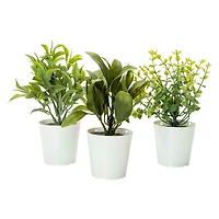 Mini Iridescent Potted Faux Plants 3-Pack