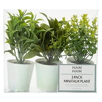 Mini Iridescent Potted Faux Plants 3-Pack