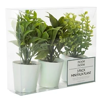Mini Iridescent Potted Faux Plants 3-Pack