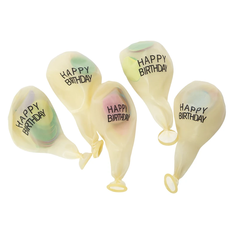 Confetti Filled Happy Birthday Balloons 5-Count
