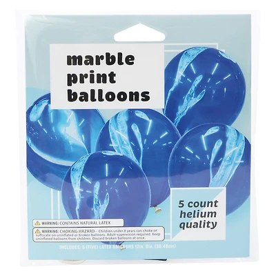 Marble Print Balloons 5-Count