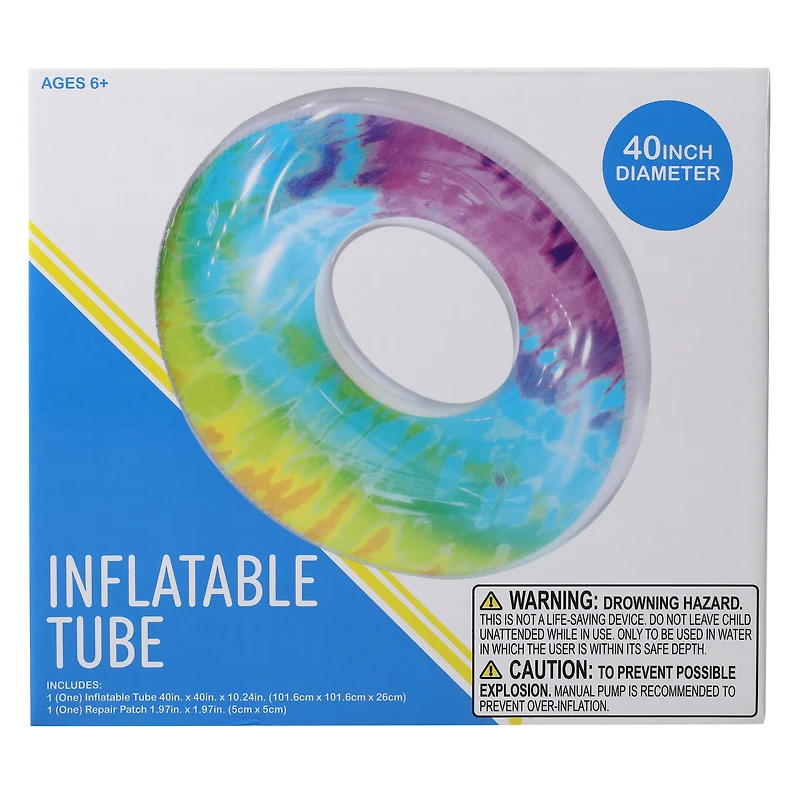 Tie-Dye Inflatable Tube 40in x 10.24in