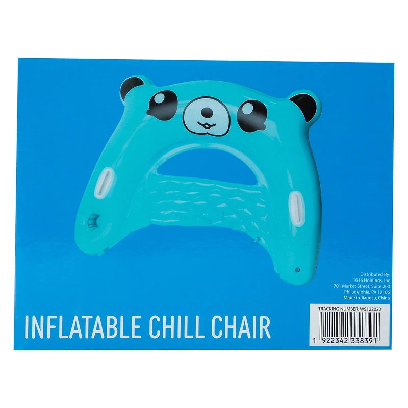 Inflatable Kawaii Bear Chill Chair Pool Float 45in x 34.65in