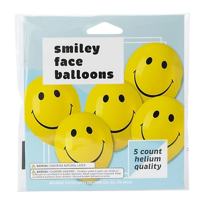 Happy Face Balloons 5-Count