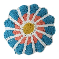 Round Flower Throw Pillow 15in