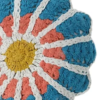 Round Flower Throw Pillow 15in