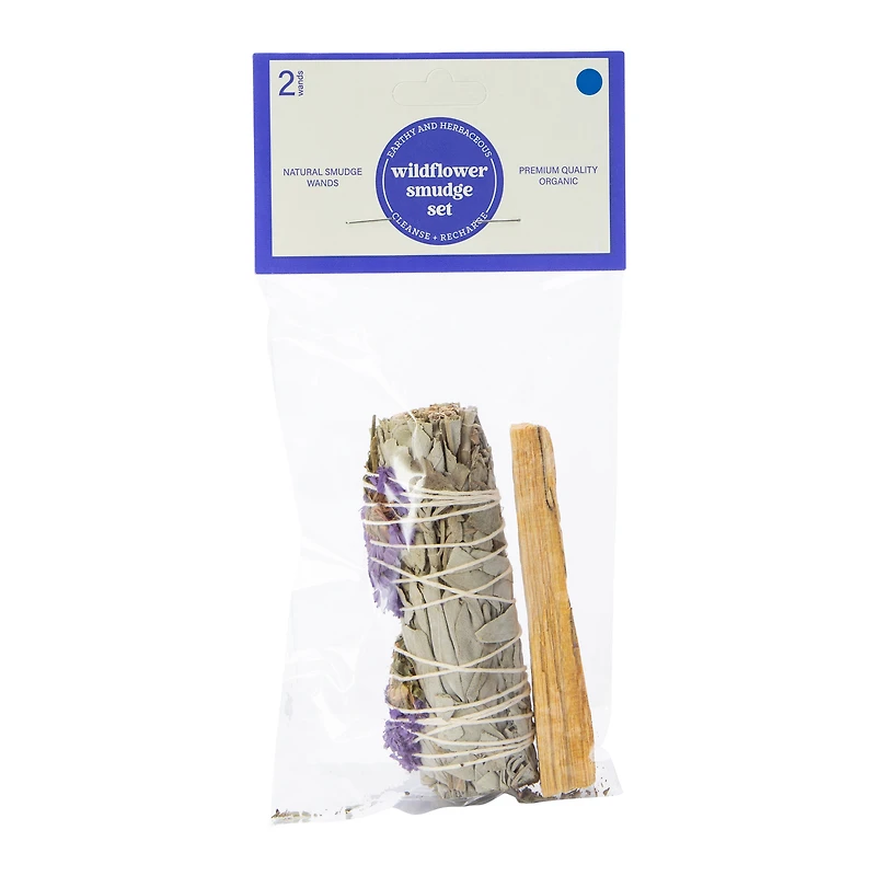 Organic Wildflower & Palo Santo Smudge Stick Set 2-Count