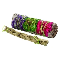 Organic Wildflower & Sweet Grass Smudge Stick Set 2-Count
