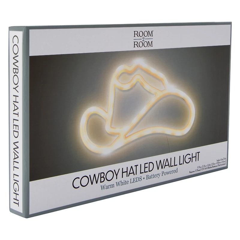 Cowboy Hat LED Wall Light 9.9in x 5.5in