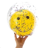 Happy Face Glitter Beach Ball 15in