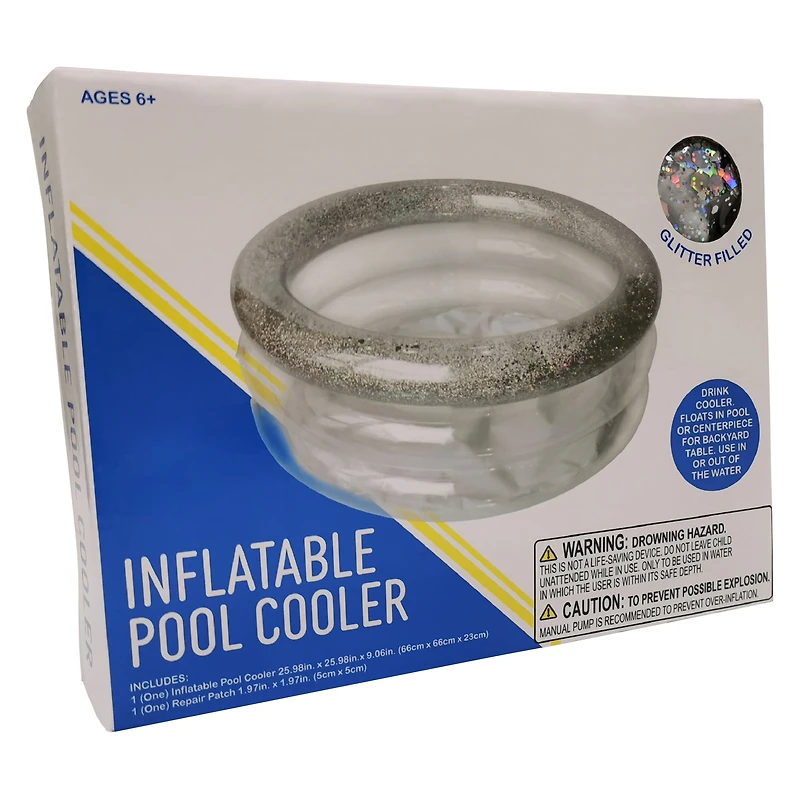 Glitter Inflatable Pool Cooler 25.98in x 9.06in
