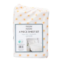 Queen Size 4-Piece Sheet Set - Sun Print