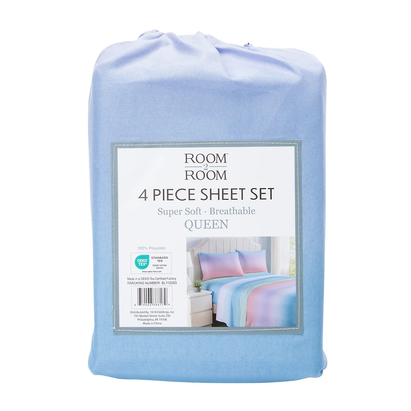 Queen Size 4-Piece Sheet Set - Ombre
