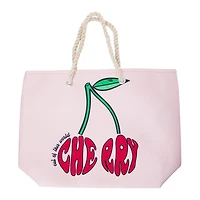 Rope Handle Printed Tote Bag 20.5in x 15in