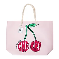 Rope Handle Printed Tote Bag 20.5in x 15in