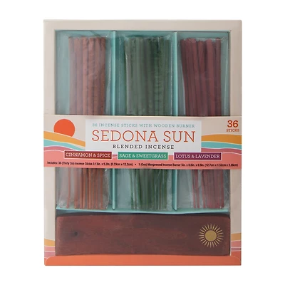 Sedona Sun Blended Incense With Wooden Burner