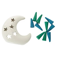 Crescent Moon Cone Incense Burner Kit 11-Piece