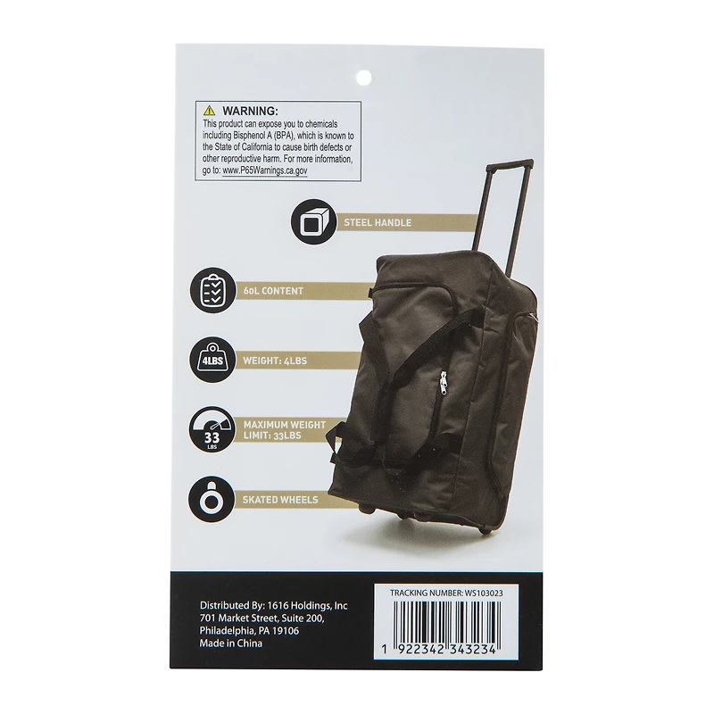 Rolling Duffle Bag 60L