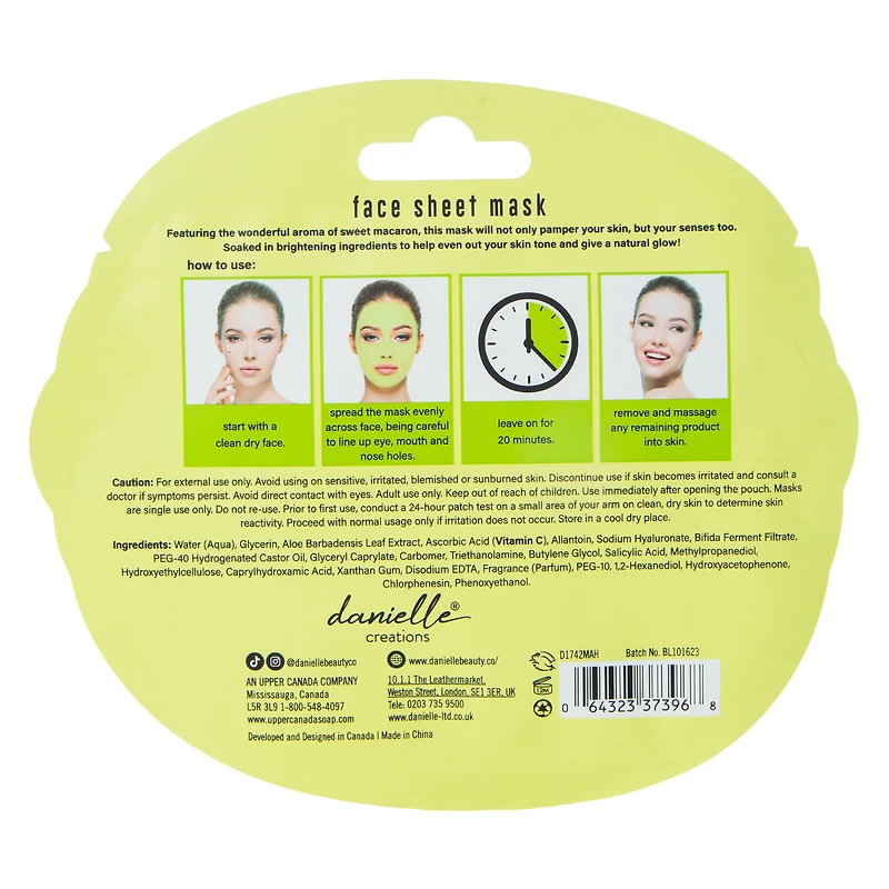 Danielle Creations® Dessert Face Sheet Mask