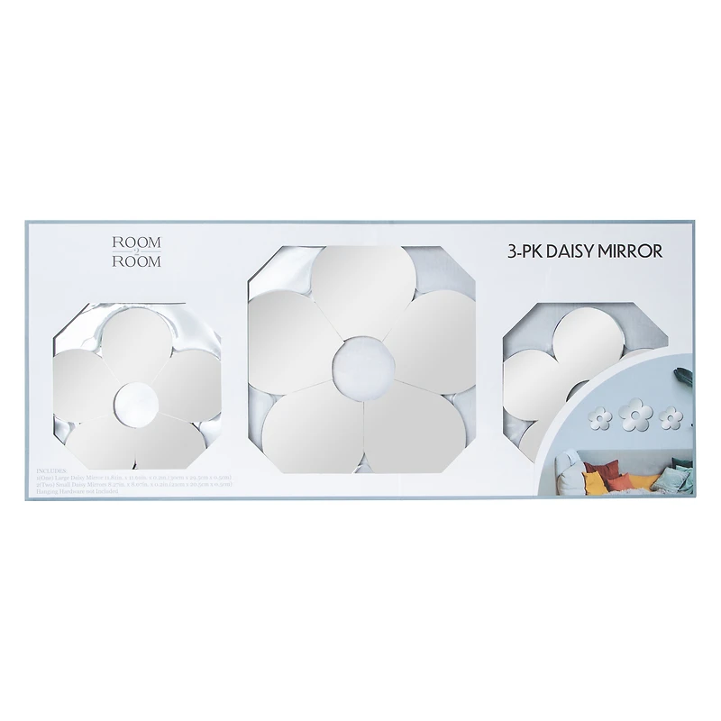 Daisy Shaped Mirror 3-Pack