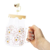 Kawaii Glass Drink Tumbler With Lid 26.4oz