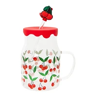 Fruit Printed Glass Sipper Travel Cup 26.4oz
