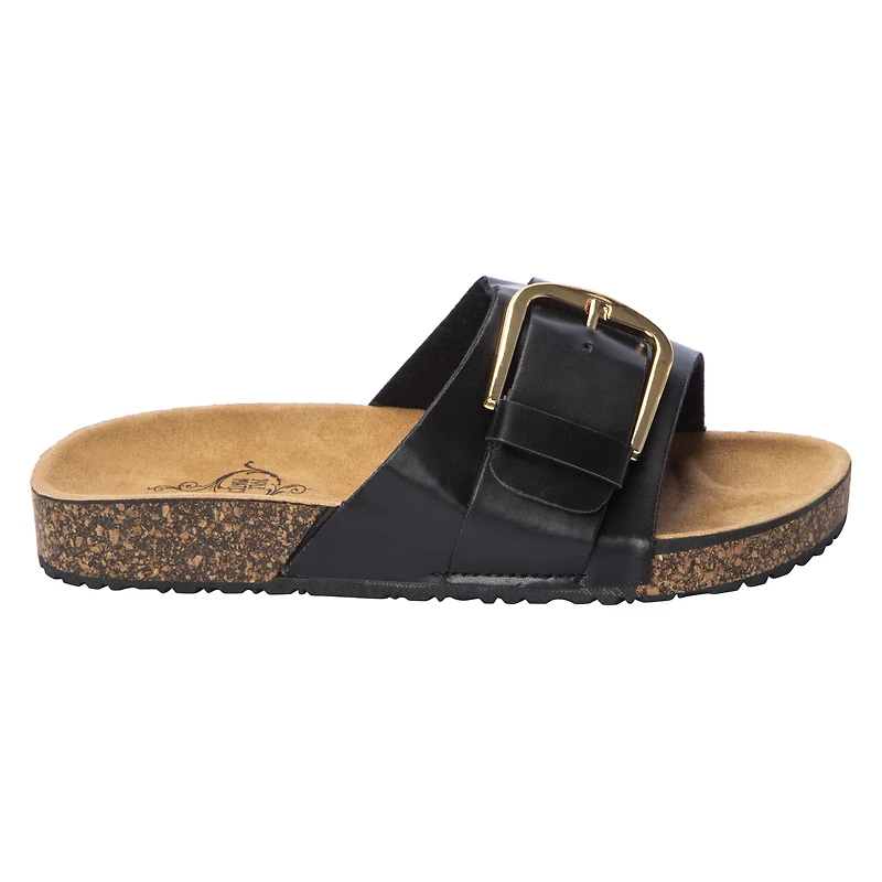 Ladies Jute Buckle Slide Sandals