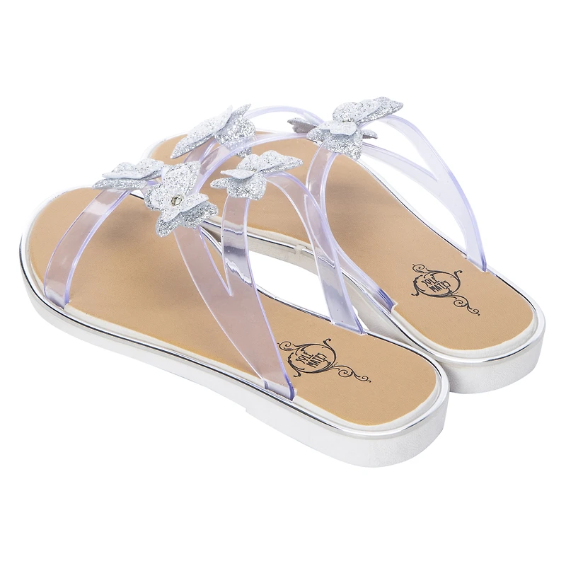 Glitter Butterfly Jelly Slide Sandals