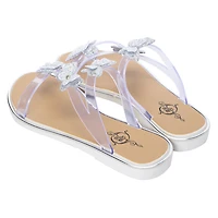 Glitter Butterfly Jelly Slide Sandals