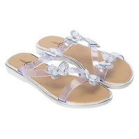 Glitter Butterfly Jelly Slide Sandals