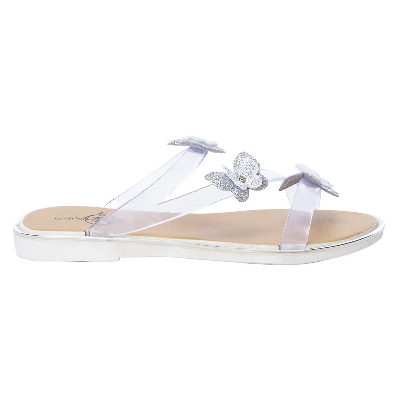 Glitter Butterfly Jelly Slide Sandals