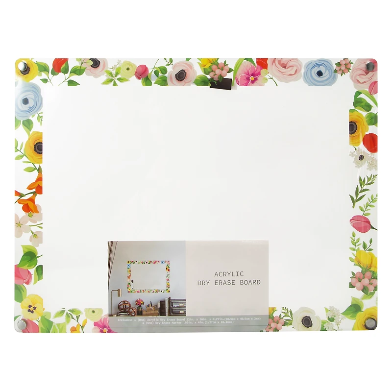 Acrylic Dry Erase Board With Marker 16in x 12in