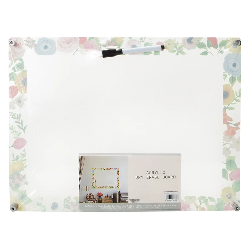 Acrylic Dry Erase Board With Marker 16in x 12in