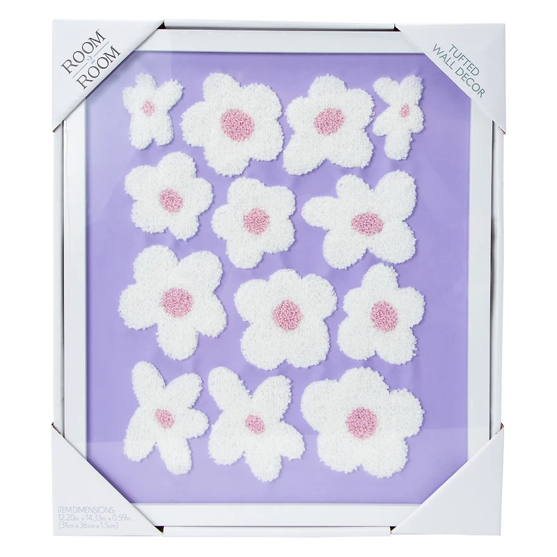 Framed Tufted Wall Art 12.2in x 14.33in