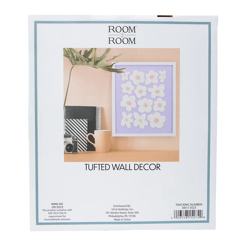 Framed Tufted Wall Art 12.2in x 14.33in