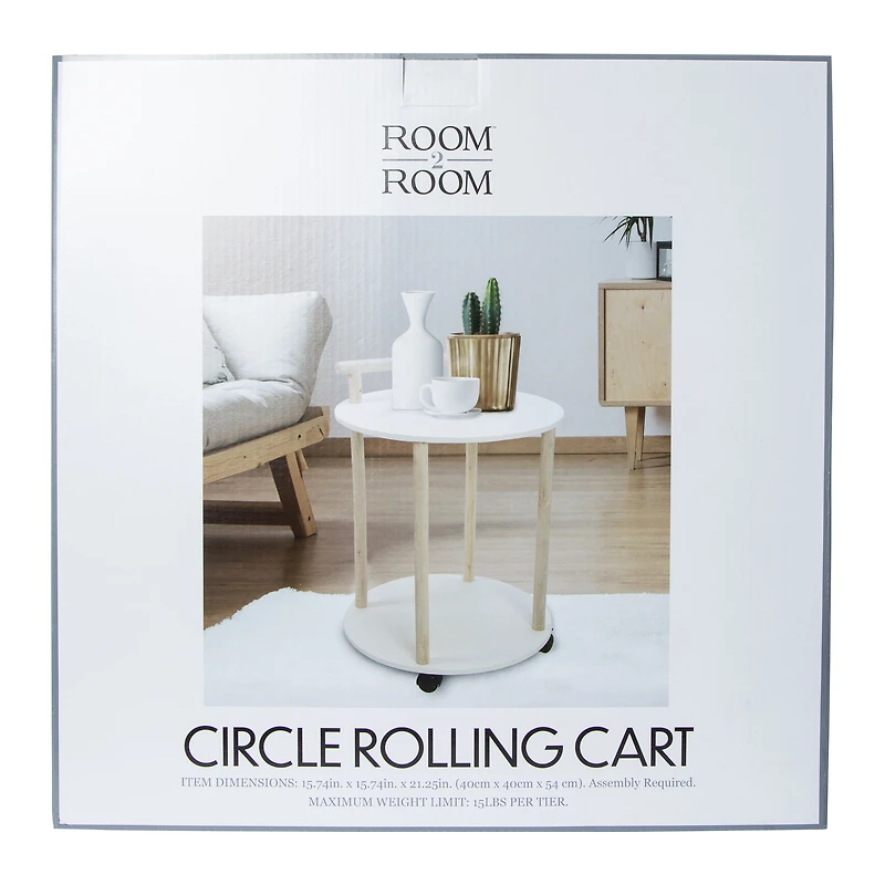 Circle Rolling Cart 15.74in x 21.25in