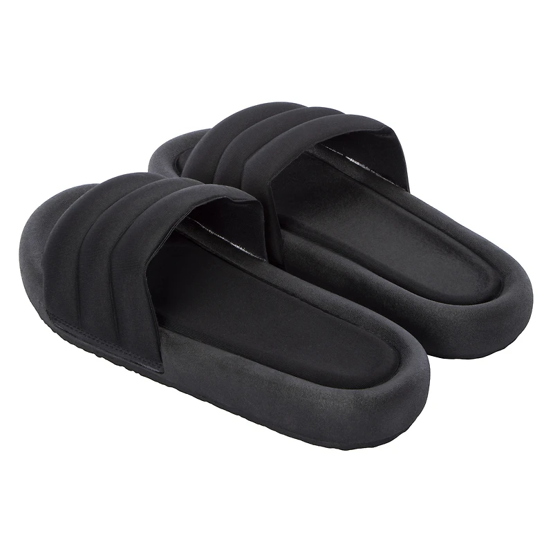 Ladies Triple Band Cushioned Slide Sandals