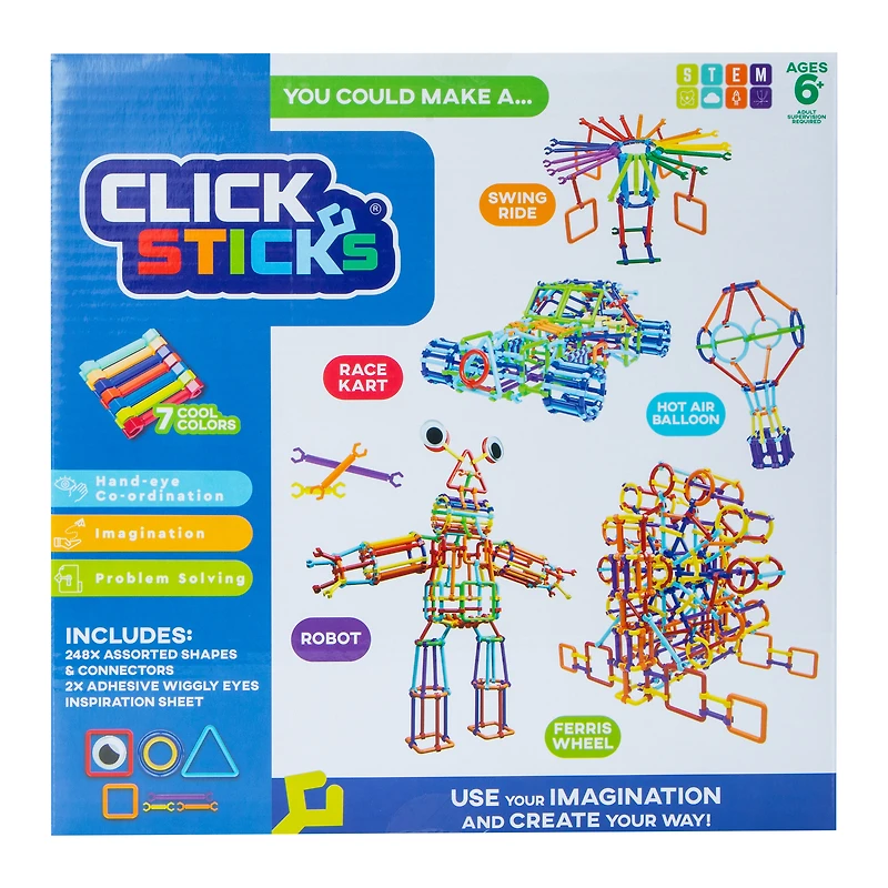 Click Sticks® Build Kit 250-Piece