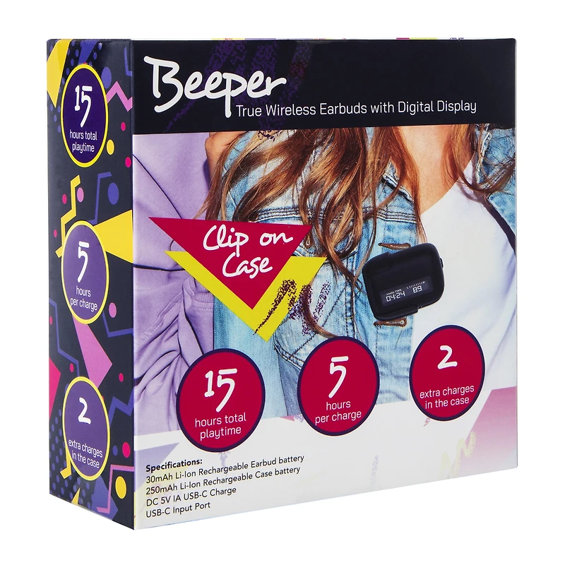 Beeper True Wireless Earbuds With Digital Display