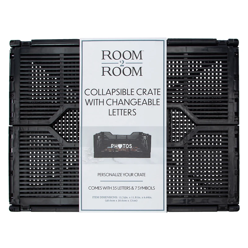 Collapsible Crate With Changeable Letters 15.74in x 11.81in