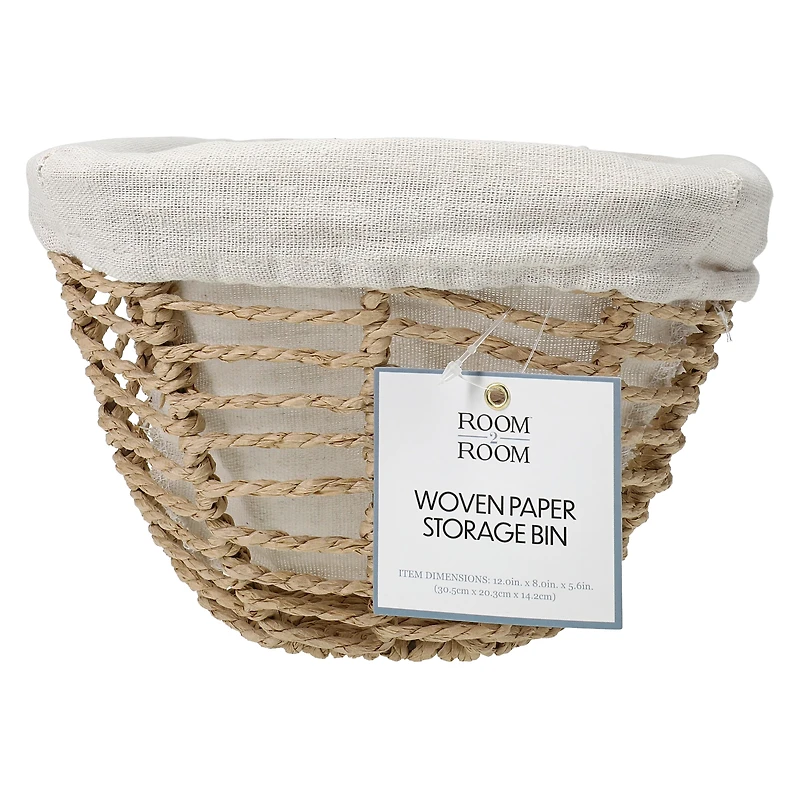 Woven Paper Storage Bin 12in x 8in