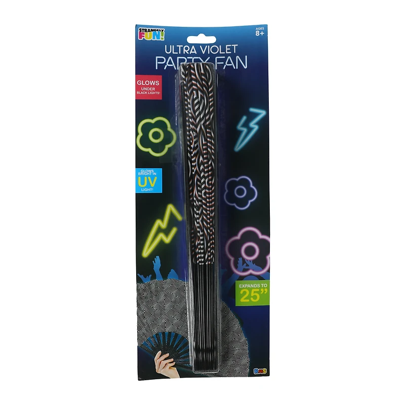 UV Glow Folding Fan 25in