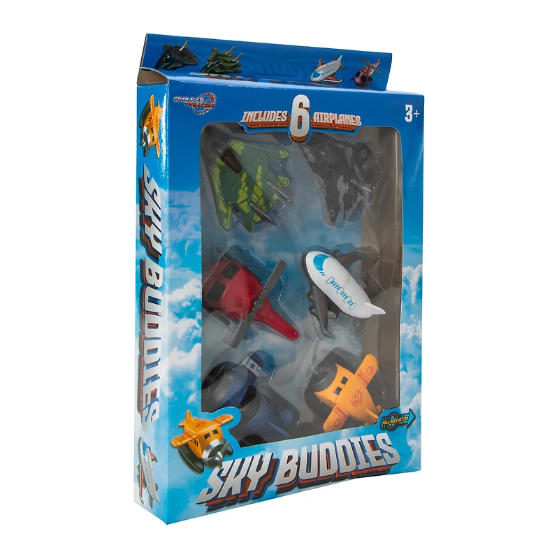Sky Buddies Pull-Back Toy Airplanes 6-Pack