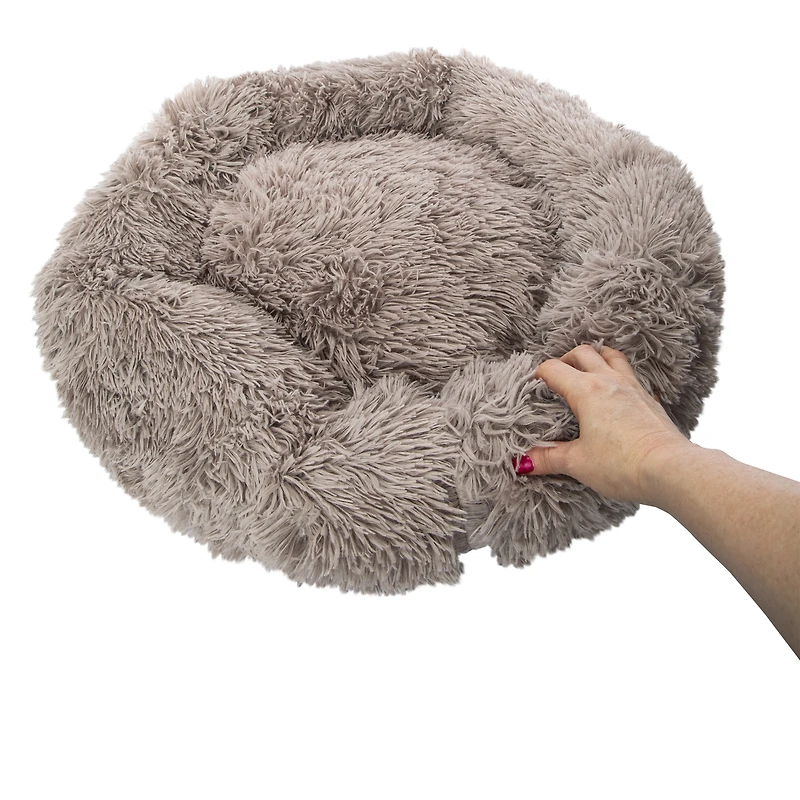 Shaggy Round Pet Bed 23in x 6.7in
