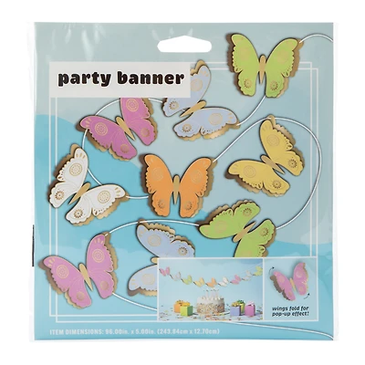 Butterfly Party Banner 96in x 5in